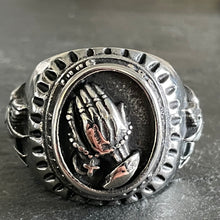 Load image into Gallery viewer, Praying Hands Biker Ring
