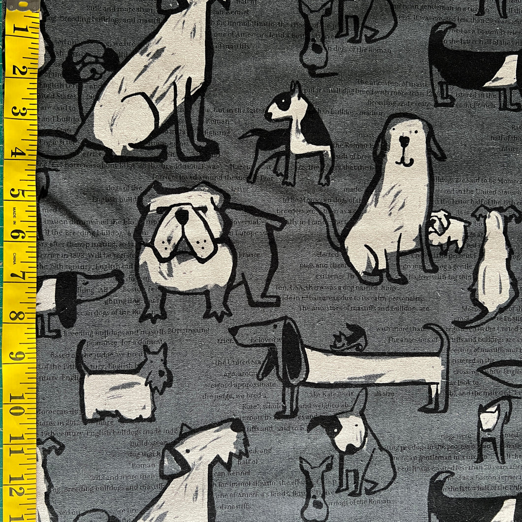 Grey Dogs Fabric
