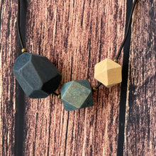 Load image into Gallery viewer, Geometric Indigo Dyed Wooden Necklaces

